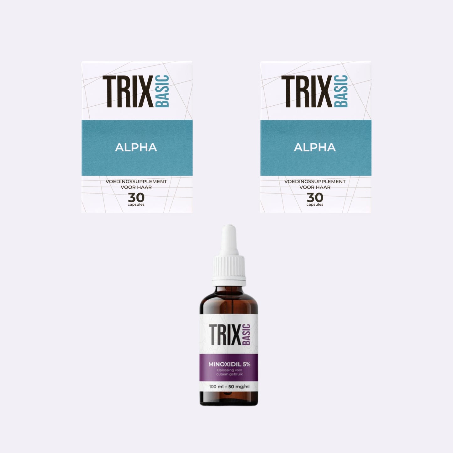 TRIX Basic Alpha Intensief Startprogramma – 2-maanden AGA-startprotocol – Met Minoxidil