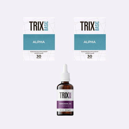 TRIX Basic Alpha Intensief Startprogramma – 2-maanden AGA-startprotocol – Met Minoxidil