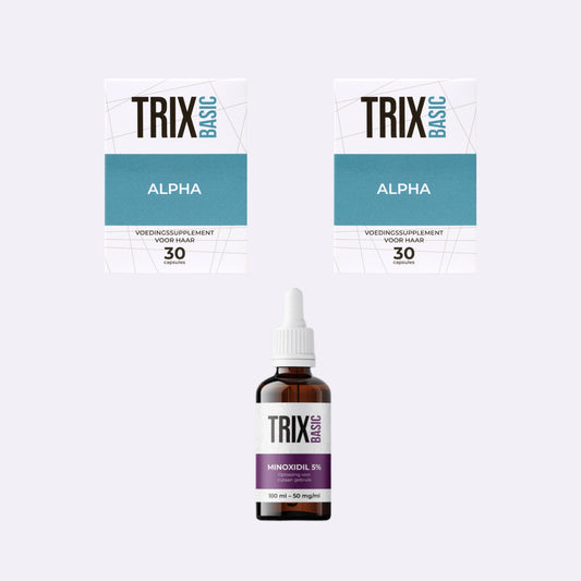 TRIX Basic Alpha Intensief Startprogramma – 2-maanden AGA-startprotocol – Met Minoxidil